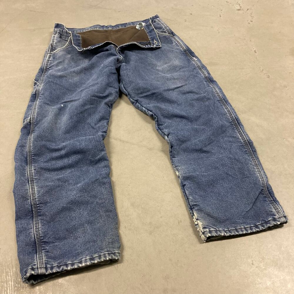 vintage baggy thermal lined wrangler carpenter jeans 34x30